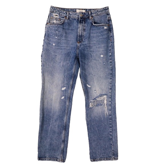We The Free Denim - We The Free Women's High‎ Rise Medium Wash Distressed Straight Leg Jeans size 29